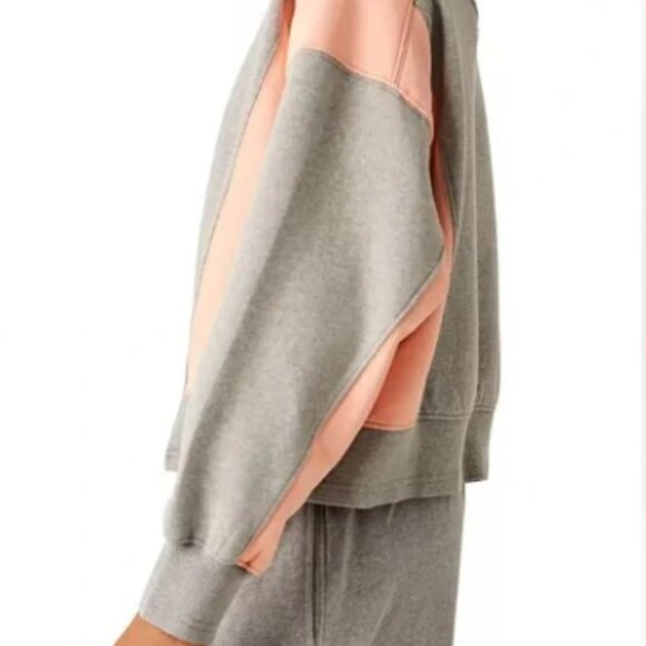 Free People Intercept Colorblock Oversized Pullover In Heather Grey Mellon. NWT! - Picture 4 of 6